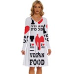 I love vegan food  Long Sleeve Dress With Pocket
