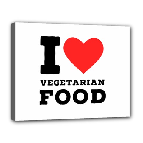 I love vegetarian food Canvas 14  x 11  (Stretched) from UrbanLoad.com