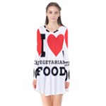 I love vegetarian food Long Sleeve V-neck Flare Dress