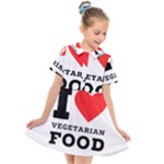 I love vegetarian food Kids  Short Sleeve Shirt Dress