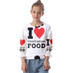 I love vegetarian food Kids  Cuff Sleeve Top