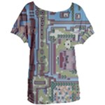 Arcade Game Retro Pattern Women s Oversized T-Shirt