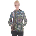 Arcade Game Retro Pattern Women s Hooded Pullover