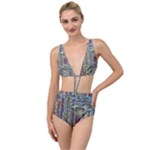 Arcade Game Retro Pattern Tied Up Two Piece Swimsuit