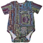 Arcade Game Retro Pattern Baby Short Sleeve Bodysuit