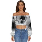 Washing Machines Home Electronic Long Sleeve Crinkled Weave Crop Top