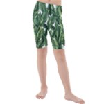 Green banana leaves Kids  Mid Length Swim Shorts