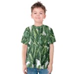 Green banana leaves Kids  Cotton T-Shirt