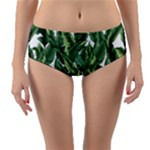 Green banana leaves Reversible Mid-Waist Bikini Bottoms