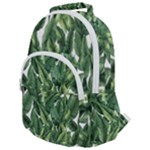 Green banana leaves Rounded Multi Pocket Backpack