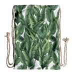 Green banana leaves Drawstring Bag (Large)