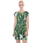 Green banana leaves Cap Sleeve Bodycon Dress