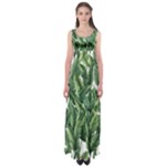 Green banana leaves Empire Waist Maxi Dress