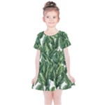 Green banana leaves Kids  Simple Cotton Dress