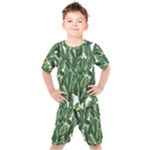 Green banana leaves Kids  T-Shirt and Shorts Set