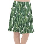 Green banana leaves Fishtail Chiffon Skirt