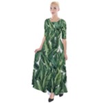 Green banana leaves Half Sleeves Maxi Dress