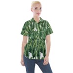 Green banana leaves Women s Short Sleeve Pocket Shirt