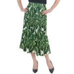 Green banana leaves Midi Mermaid Skirt