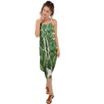 Green banana leaves Waist Tie Cover Up Chiffon Dress