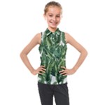 Green banana leaves Kids  Sleeveless Polo T-Shirt