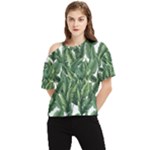 Green banana leaves One Shoulder Cut Out T-Shirt