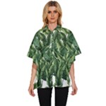 Green banana leaves Women s Batwing Button Up Shirt