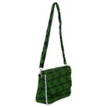 Green Floral Pattern Floral Greek Ornaments Shoulder Bag with Back Zipper