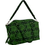Green Floral Pattern Floral Greek Ornaments Canvas Crossbody Bag