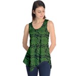 Green Floral Pattern Floral Greek Ornaments Sleeveless Tunic