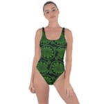 Green Floral Pattern Floral Greek Ornaments Bring Sexy Back Swimsuit