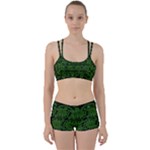 Green Floral Pattern Floral Greek Ornaments Perfect Fit Gym Set