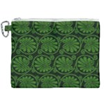 Green Floral Pattern Floral Greek Ornaments Canvas Cosmetic Bag (XXL)
