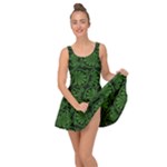 Green Floral Pattern Floral Greek Ornaments Inside Out Casual Dress