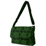 Green Floral Pattern Floral Greek Ornaments Full Print Messenger Bag (S)