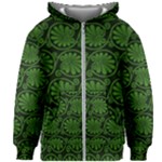 Green Floral Pattern Floral Greek Ornaments Kids  Zipper Hoodie Without Drawstring