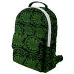 Green Floral Pattern Floral Greek Ornaments Flap Pocket Backpack (Small)