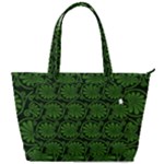 Green Floral Pattern Floral Greek Ornaments Back Pocket Shoulder Bag 