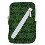 Green Floral Pattern Floral Greek Ornaments Belt Pouch Bag (Large)