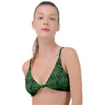 Green Floral Pattern Floral Greek Ornaments Knot Up Bikini Top