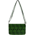 Green Floral Pattern Floral Greek Ornaments Double Gusset Crossbody Bag