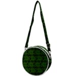 Green Floral Pattern Floral Greek Ornaments Crossbody Circle Bag