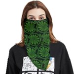 Green Floral Pattern Floral Greek Ornaments Face Covering Bandana (Triangle)
