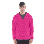 Pink Pattern, Abstract, Background, Bright Men s Hooded Windbreaker