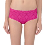 Pink Pattern, Abstract, Background, Bright Mid-Waist Bikini Bottoms
