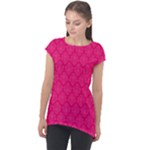 Pink Pattern, Abstract, Background, Bright Cap Sleeve High Low Top
