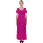 Pink Pattern, Abstract, Background, Bright High Waist Short Sleeve Maxi Dress