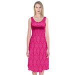 Pink Pattern, Abstract, Background, Bright Midi Sleeveless Dress