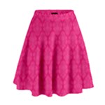 Pink Pattern, Abstract, Background, Bright High Waist Skirt
