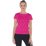 Pink Pattern, Abstract, Background, Bright Short Sleeve Sports Top 